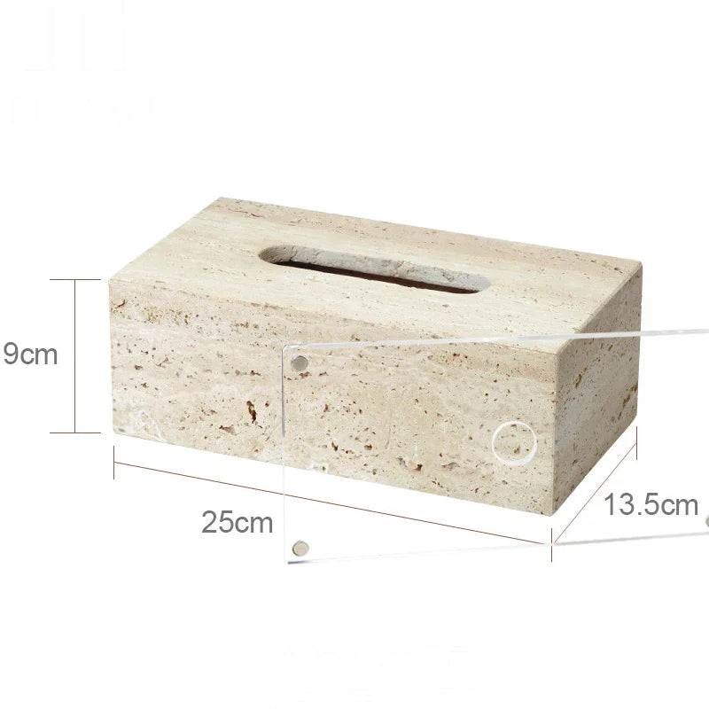 Beige Travertine Tissue Box B