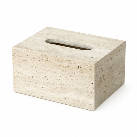 Beige Travertine Tissue Box