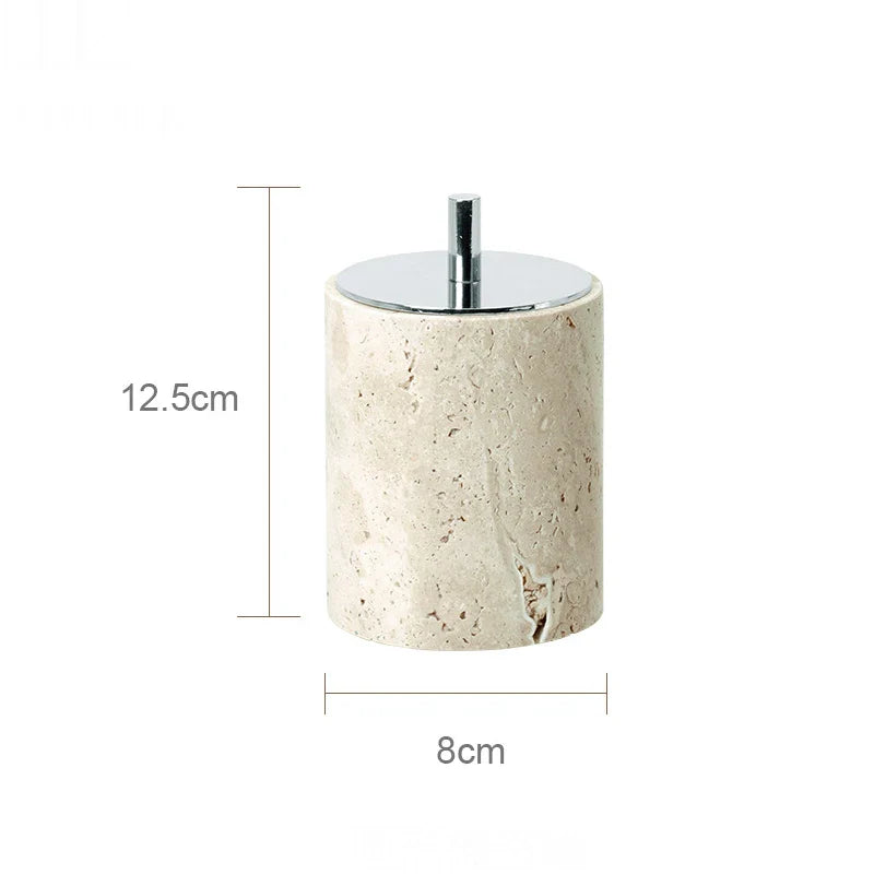 Beige Travertine Cotton Swabs Can D