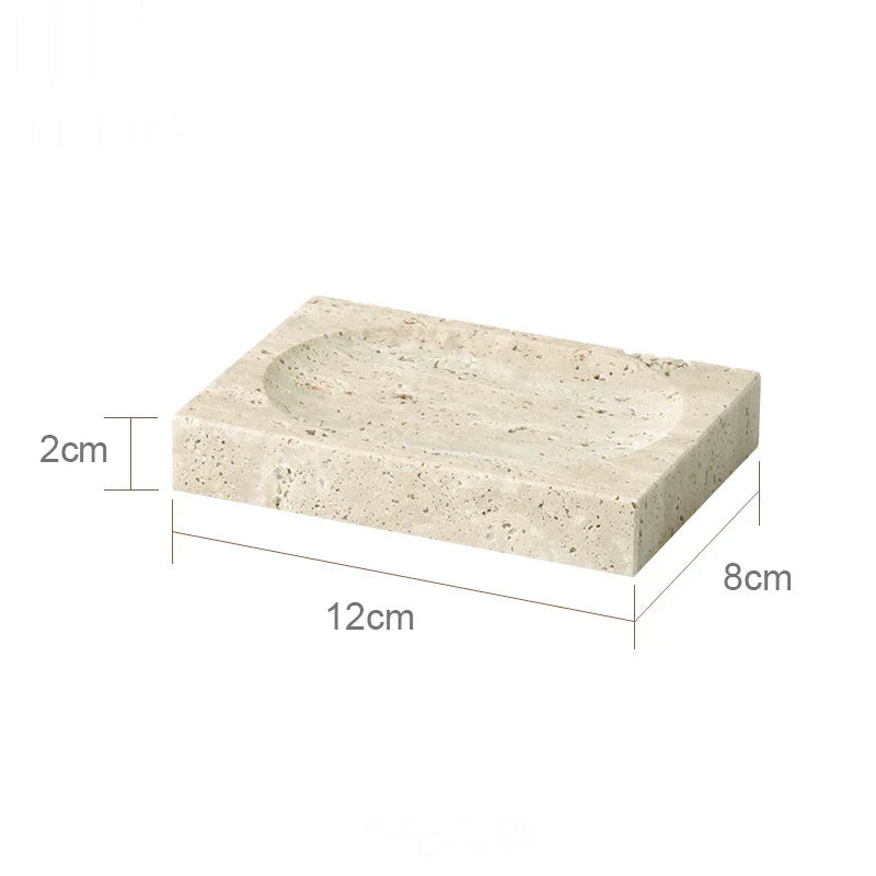 Beige Travertine Soap Dish A