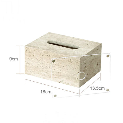 Beige Travertine Tissue Box A