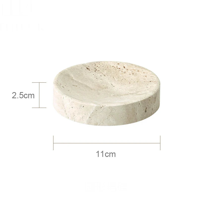 Beige Travertine Soap Dish B