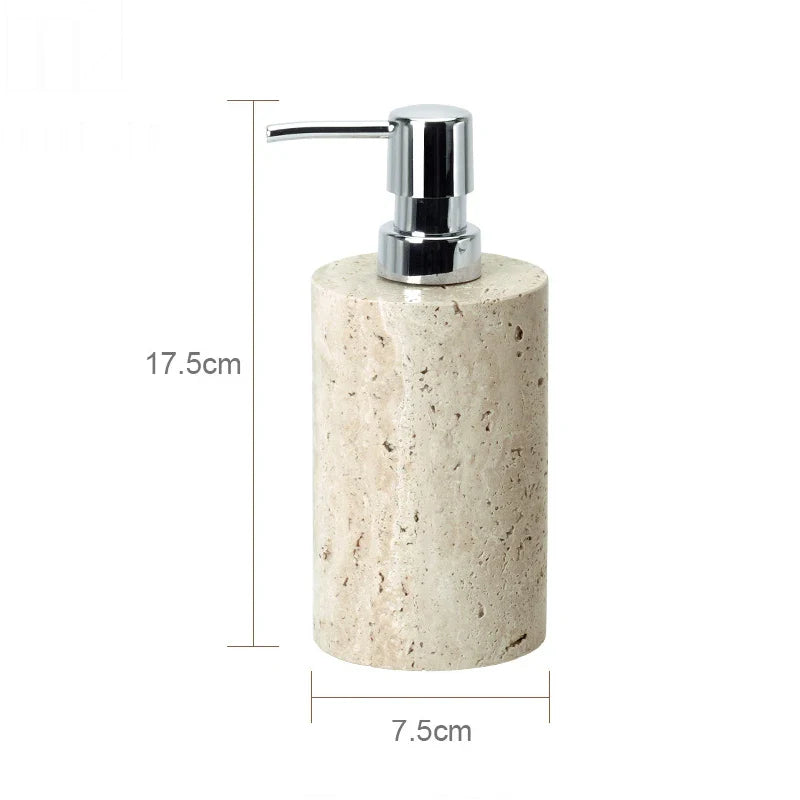 Beige Travertine Soap Dispenser D
