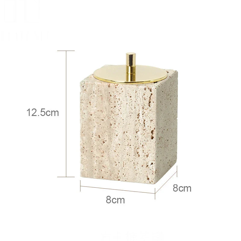 Beige Travertine Cotton Swabs Can A
