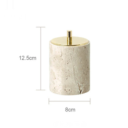 Beige Travertine Cotton Swabs Can C