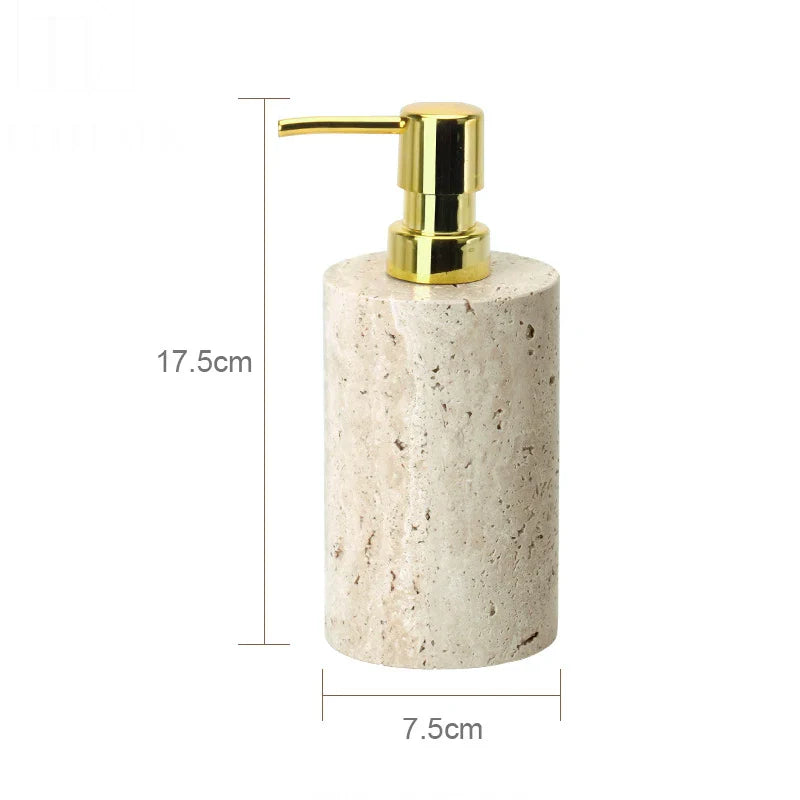 Beige Travertine Soap Dispenser C