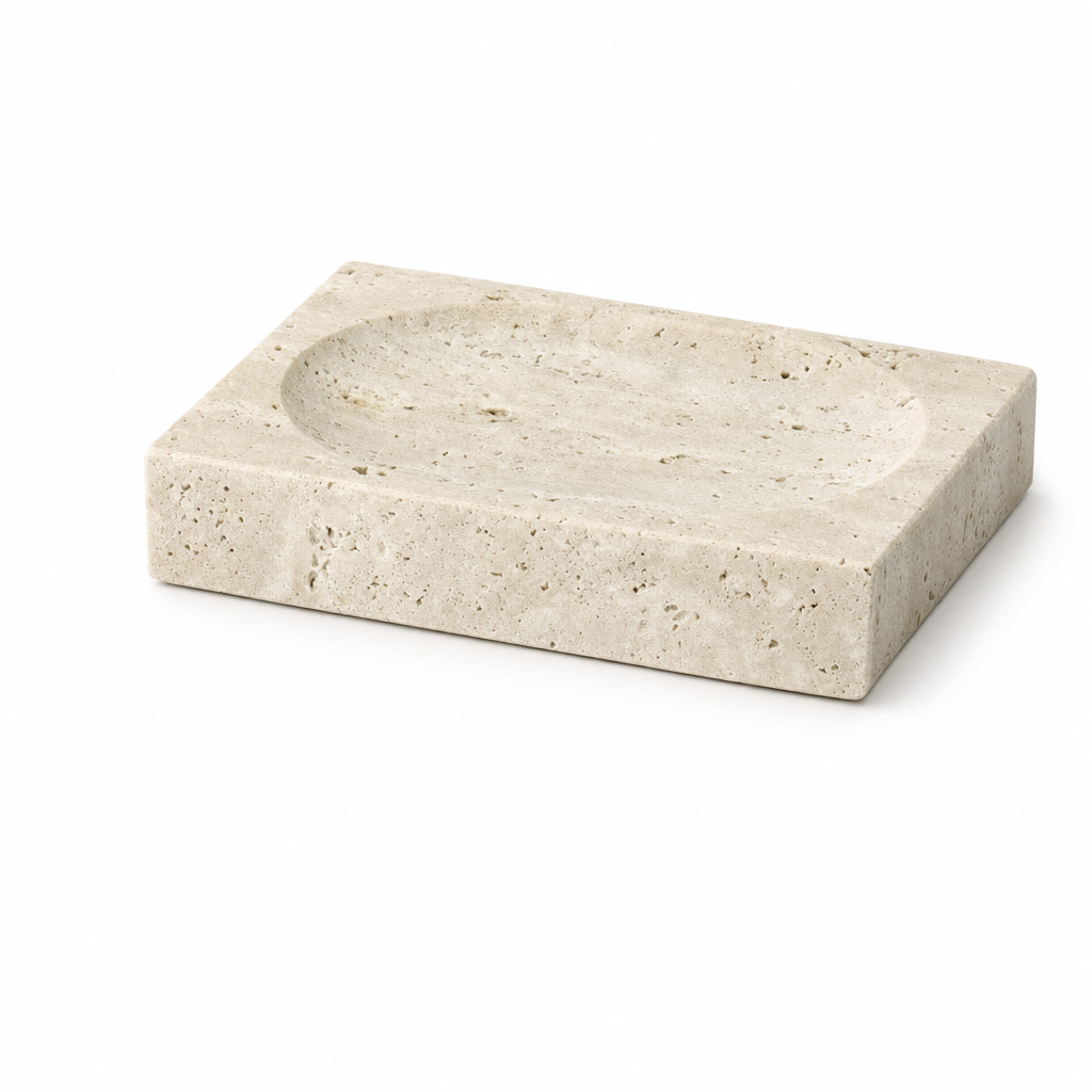 Beige Travertine Soap Dish