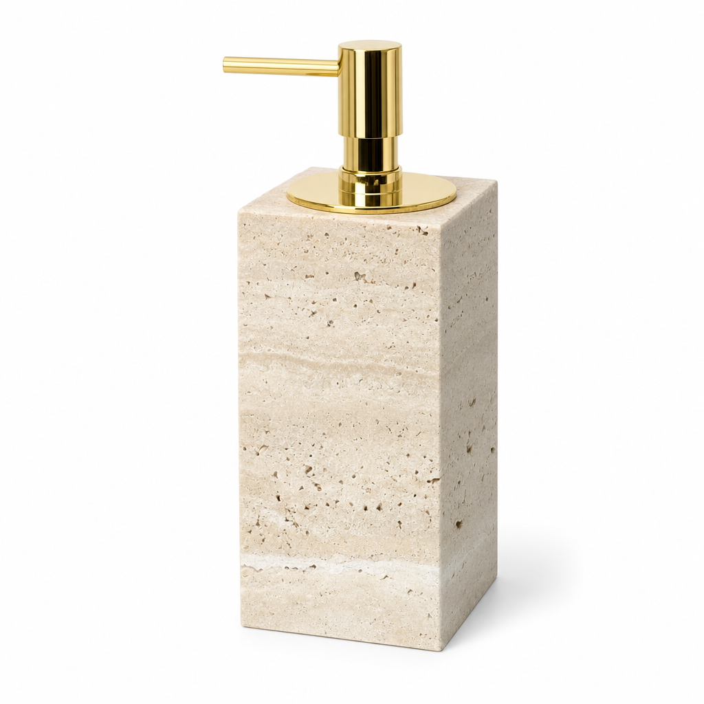 Beige Travertine Soap Dispenser
