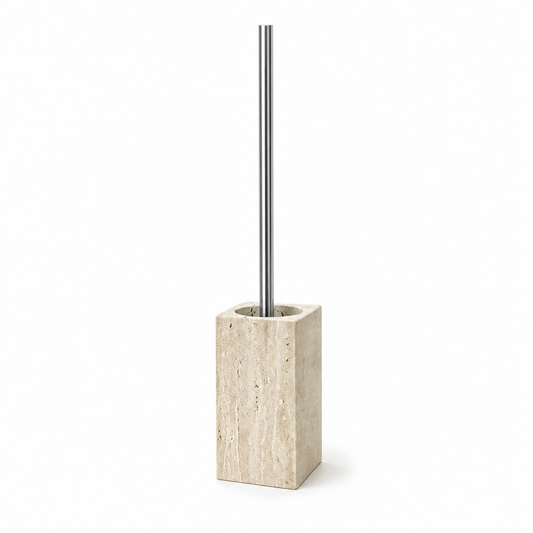 Beige Travertine Toilet Brush