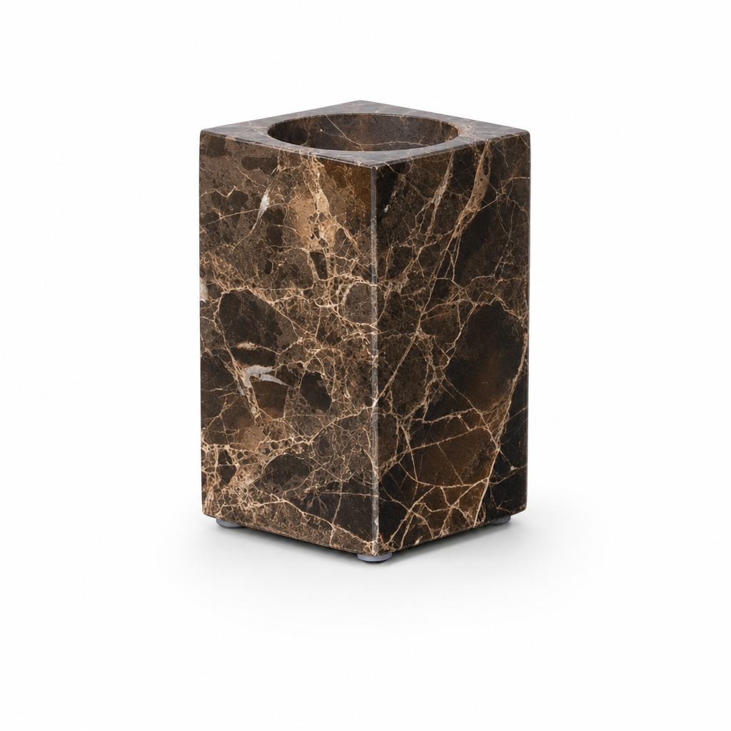 Emperador Dark Marble Toothbrush Holder