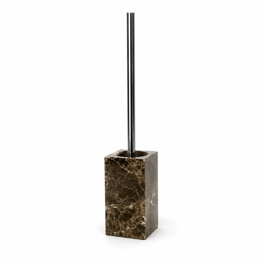 Emperador Dark Marble Toilet Brush Set 2