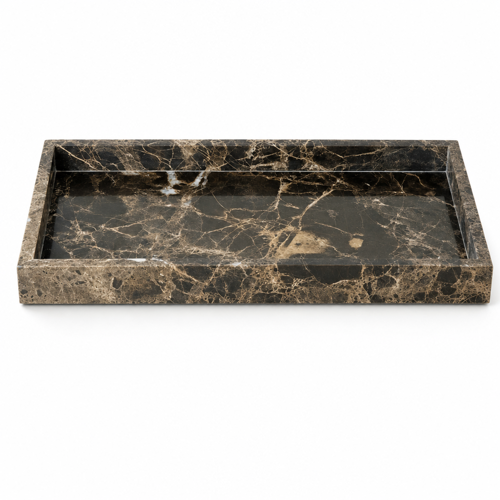 Emperador Dark Marble Tray Set 2