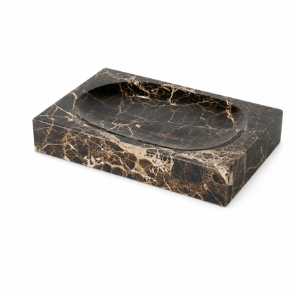 Emperador Dark Marble Soap Dish Set 2
