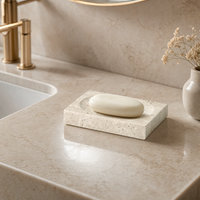 Beige Travertine Soap Dish